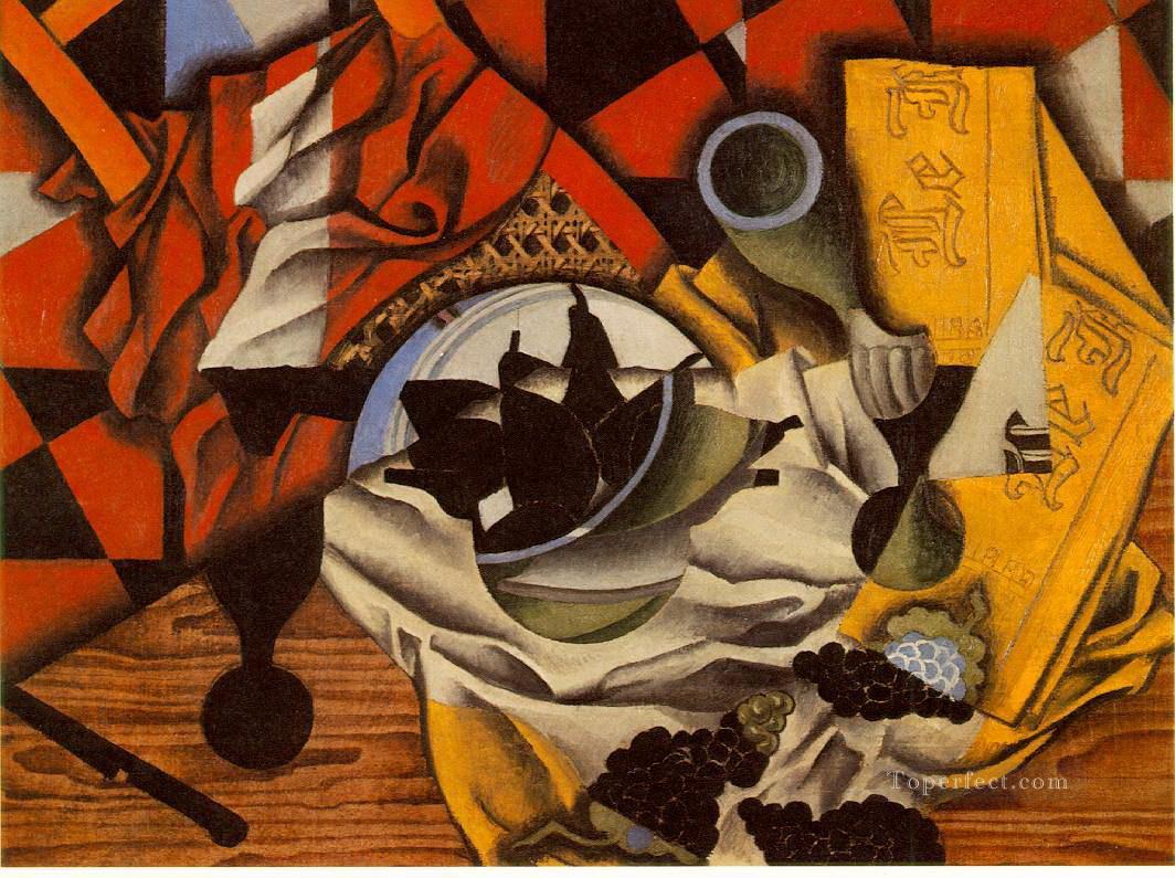 pears and grapes on a table 1913 Juan Gris Oil Paintings